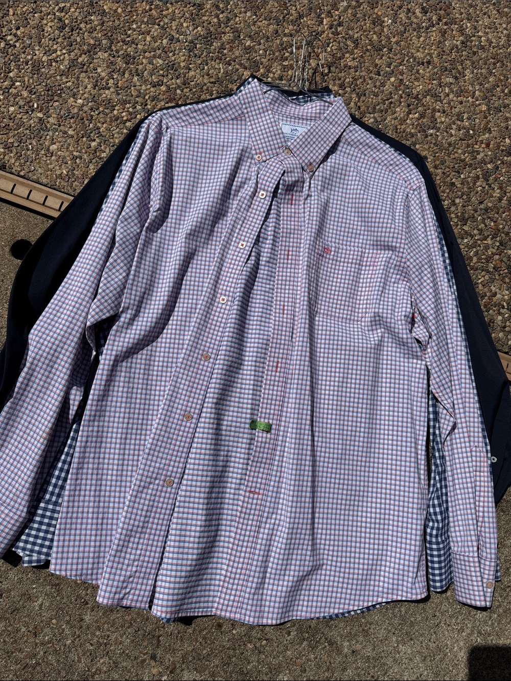 Men's Checkered Shirt Easter Spring Southern Tide Intercoastal Large pink blue